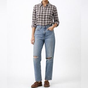 VINTAGE FIORLINI 90S Plaid Button-Down Shirt | M | Neutral Check | Cabin Core